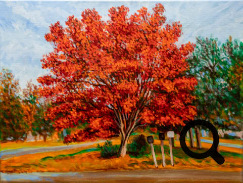 Three Mailboxes and the Red Tree