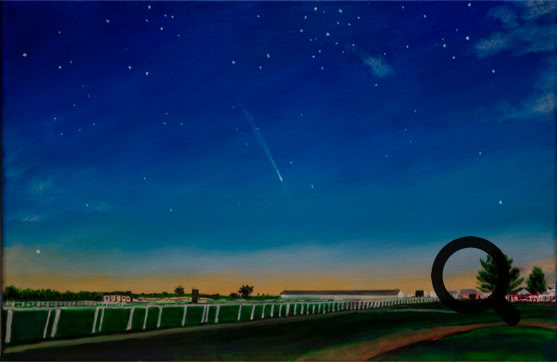 Homage to Mysterious Traveler Comet C/2023 A3 (Tsuchinshan-ATLAS), Over Fair Hill Racetrack