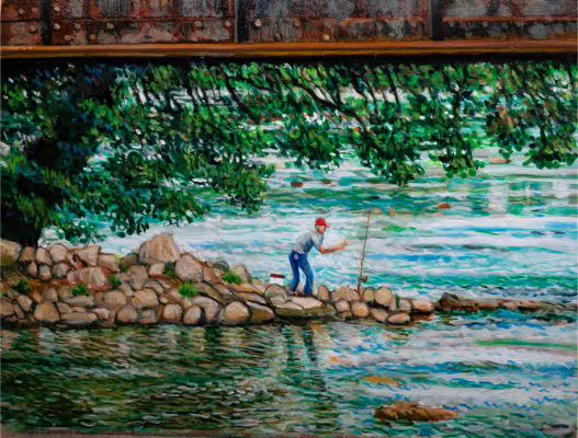 Fishing Under Railroad Bridge