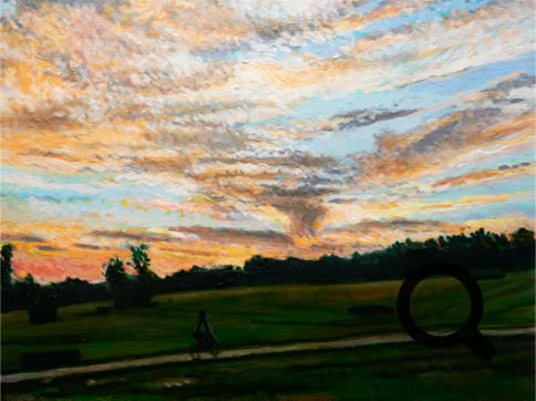 Sunset Skyscape Cyclist at Fair Hill